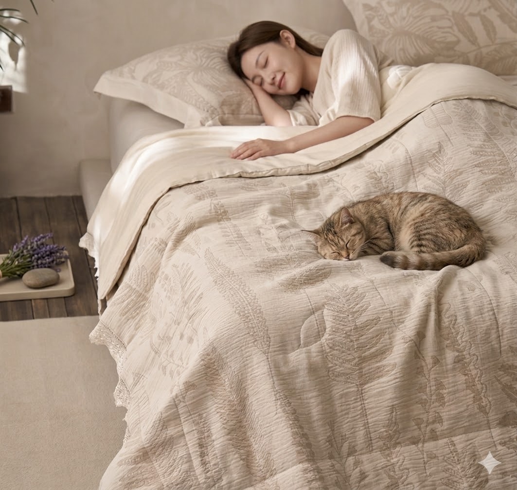 室歌亚麻凉感夏被产品展示